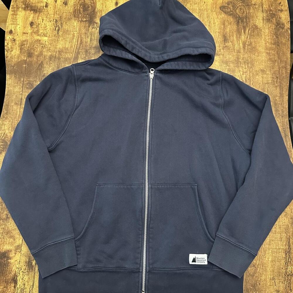 Mountain Equipment Company Navy Blue Womens Zip Up Hoodie Outdoor Hiking L/G
